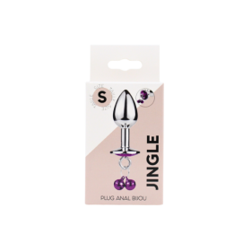 Plug bijou aluminium violet avec clochettes Taille S JINGLE 